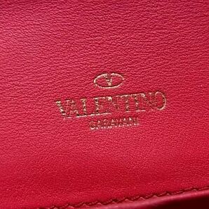 1円 VALENTINO GARAVANI ヴァレンティノ ガラヴァーニ ロックスタッズ レザー 二つ折り 長財布 ウォレット ベージュ系 FA4773の画像7