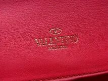 1円 VALENTINO GARAVANI ヴァレンティノ ガラヴァーニ ロックスタッズ レザー 二つ折り 長財布 ウォレット ベージュ系 FA4773_画像7