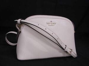 1円 ■美品■ kate spade ケイトスペード WKRU5662 レザー クロスボディ ショルダーバッグ レディース アイボリー系 BI1875