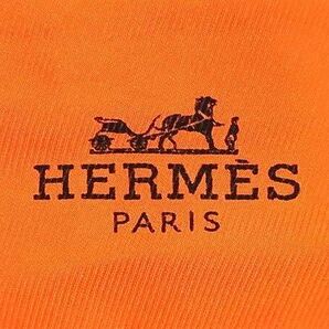 1円 ■美品■ HERMES エルメス ロザンジュ シルク100% ストライプ ひし形 スカーフ ショール レディース オレンジ系 BJ2910の画像4