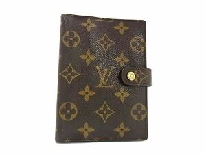 1円 LOUIS VUITTON ルイヴィトン R20005 モノグラム アジェンダPM 6穴式 手帳カバー スケジュール帳 ブラウン系 AY2096