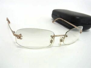1円 CHANEL シャネル 4002 194/61 ココマーク サングラス メガネ 眼鏡 レディース ピンクゴールド系 FD0152