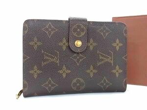 1円 ■美品■ LOUIS VUITTON ルイヴィトン M61207 モノグラム ポルトパピエジップ ホック 二つ折り 財布 ウォレット ブラウン系 FD0174