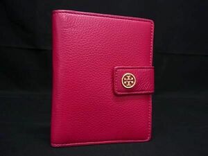 1円 ■極美品■ TORY BURCH トリーバーチ レザー 手帳カバー スケジュール帳 カードケース レディース マゼンタピンク系 BL0218