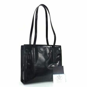 1円 ■美品■ PRADA プラダ B6010 レザー トートバッグ ショルダーバッグ 肩掛け レディース ブラック系 BG8198の画像1