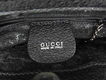 1円 ■美品■ GUCCI グッチ 000 2058 0308 レザー 2WAY メタルハンドル ハンドバッグ ショルダー レディース ブラック系 AZ1873_画像6