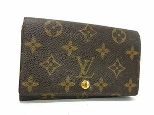 1円 LOUIS VUITTON ルイヴィトン M61730 モノグラム ポルトモネビエ トレゾール 二つ折り 財布 ウォレット ブラウン系 BG8461