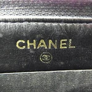 1円 CHANEL シャネル ココマーク キャビアスキン ラウンドファスナー 長財布 ウォレット 小銭入れ 札入れ メンズ ブラック系 FA7346の画像5