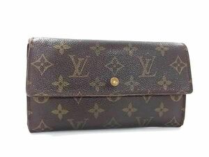 1円 LOUIS VUITTON ルイヴィトン M61215 モノグラム ポルトトレゾールインターナショナル 三つ折り 長財布 ウォレット ブラウン系 BK0989