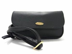 1円 ■極美品■ BLUE LABEL CRESTBRIDGE ブルーレーベル クレストブリッジ レザー ショルダーバッグ ボディバッグ ブラック系 BK1115