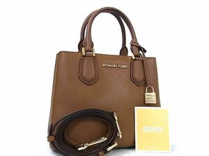 1円 ■極美品■ MICHAEL KORS マイケルコース 35T8GAFM2L レザー 2WAY クロスボディ ハンドバッグ ショルダーバッグ ブラウン系 BK1105