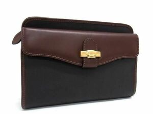 1円 ■美品■ dunhill ダンヒル レザー クラッチバッグ セカンドバッグ マルチケース メンズ ブラック系×ブラウン系 BK1180