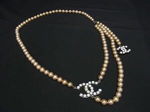 1 jpy CHANEL Chanel here Mark 05V pearl necklace accessory lady's champagne gold series AY2260