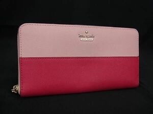 1 иена ■ Красивые товары ■ Kate Spade Kate Spade Pwru5073b Кожаная круглая крепежная кошелька Длинные кошельки дамы розовые BG8494