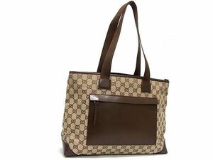 1円 ■美品■ GUCCI グッチ 019 0426 3444 GG柄 GGキャンバス×レザー トートバッグ ショルダーバッグ レディース ブラウン系 AY2240