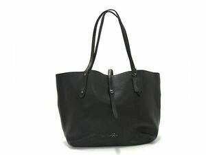 1円 ■美品■ COACH コーチ 55528 レザー トートバッグ ショルダーバッグ 肩掛けかばん レディース メンズ ブラック系 BK0882