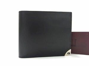1 иен # прекрасный товар # dunhill Dunhill кожа двойной бумажник бумажник . inserting кошелек для мелочи . мужской оттенок черного AX6345