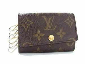 1円 ■美品■ LOUIS VUITTON ルイヴィトン M62630 モノグラム ミュルティクレ6 6連 キーケース 鍵入れ ブラウン系 AX6322