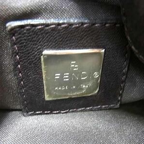 1円 FENDI フェンディ ヴィンテージ ペカン柄 ナイロンキャンバス×レザー トートバッグ ショルダー 肩掛けかばん カーキ系 BK1409の画像6