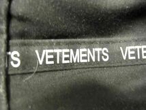 1円 VETEMENS ヴェトモン コットン100％ ベースボールキャップ 帽子 メンズ ブラック系 FA6467_画像4