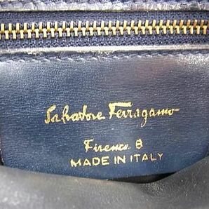 1円 Salvatore Ferragamo フェラガモ レザー クロスボディ ショルダーバッグ 斜め掛け レディース ブラック系 AZ2197の画像6