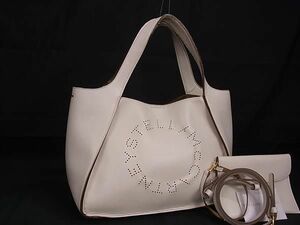 1 иен STELLA McCARTNEY Stella McCartney кожа сумка имеется 2WAY Cross корпус большая сумка плечо слоновая кость серия BK1558