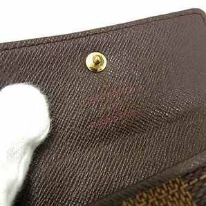 1円 LOUIS VUITTON ルイヴィトン N61930 ダミエ ポルトモネ プラ コインケース コインパース 小銭入れ レディース ブラウン系 AW7641の画像5