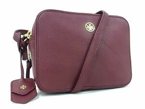 1円 ■美品■ TORY BURCH トリーバーチ レザー クロスボディ ショルダーバッグ 斜め掛け レディース ボルドー系 AZ2512