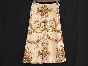 1 jpy # beautiful goods # ChristianDior Christian Dior silk 100% total pattern skirt bottoms size 40 Western-style clothes lady's beige group AW4881