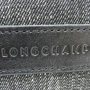 1円 ■美品■ LONGCHAMP ロンシャン キャンバス×レザー クロスボディ ショルダーバッグ レディース メンズ ブラック系 AZ2917の画像6