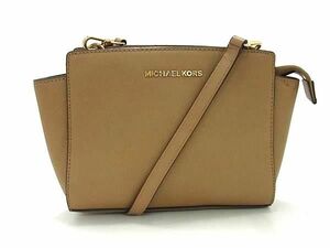 1円 ■美品■ MICHAEL KORS マイケルコース レザー クロスボディ ショルダーバッグ 斜め掛け レディース ブラウン系 AW8560