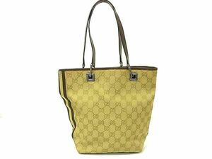 1円 ■美品■ GUCCI グッチ 31244 GG柄 GGキャンバス×レザー ハンドバッグ トートバッグ レディース ブラウン系 FB0594