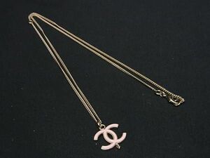 1円 ■美品■ CHANEL シャネル ココマーク ネックレス ペンダント アクセサリー レディース ピンク系×ゴールド系 FA5685