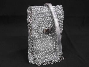1 jpy # beautiful goods # ANTEPRIMA Anteprima PVC wire chain shoulder bag Mini bag shoulder .. bag lady's silver group AZ3035