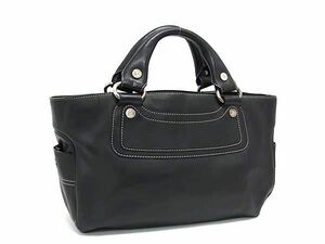 1円 CELINE セリーヌ マカダム ブギーバッグ レザー トートバッグ ハンドバッグ レディース ブラック系 AZ1372