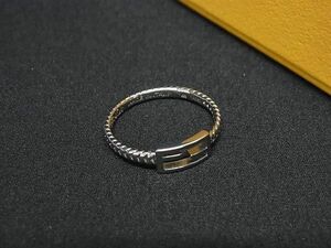 1円 ■美品■ FENDI フェンディ バゲット リング 指輪 アクセサリー 表記サイズM(約13号) レディース シルバー系 FA5249