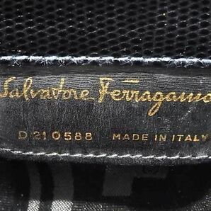 1円 ■美品■ Salvatore Ferragamo フェラガモ D 21 0588 ヴァラ リザード型押しレザー ワンショルダーバッグ ブラック系 AY1817の画像6