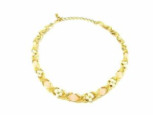 1 jpy # as good as new # Trifaritolifali pearl color stone necklace accessory lady's gold group × ivory series BK0221