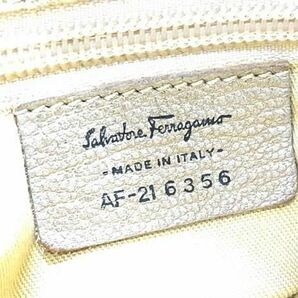 1円 Salvatore Ferragamo フェラガモ AF-21 6356 ガンチーニ キャンバス 花柄 トートバッグ ショルダー ベージュ系×ネイビー系 BK1036の画像6