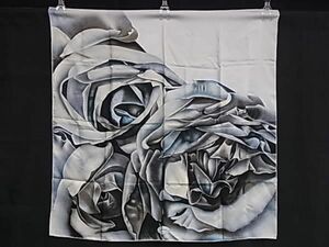 1 иен # прекрасный товар # GUCCI Gucci шелк 100% большой размер шарф палантин шаль женский серый серия × многоцветный FA4812