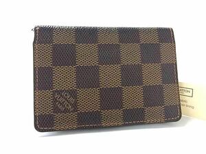 1円 LOUIS VUITTON ルイヴィトン N61721 ダミエ オーガナイザー ドゥ ポッシュ カードケース 名刺入れ ブラウン系 AX6351