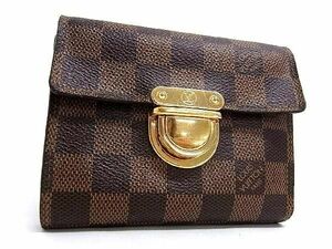 1円 ■美品■ LOUIS VUITTON ルイヴィトン N60005 ダミエ ポルトフォイユコアラ 三つ折り 財布 ウォレット 小銭入れ ブラウン系 AW7647