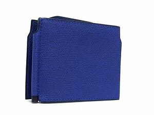 1 jpy # ultimate beautiful goods # Valextravarek -stroke la leather money clip card-case card inserting . inserting . tongs blue group FA5867