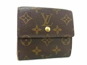 1円 LOUIS VUITTON ルイヴィトン M61652 モノグラム ポルトモネ ビエ カルトクレディ 三つ折り 財布 ウォレット ブラウン系 AW7605