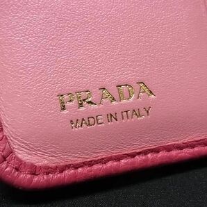 1円 PRADA プラダ サフィアーノレザー 二つ折り 財布 ウォレット 小銭入れ 札入れ レディース ピンク系 AX6331の画像6