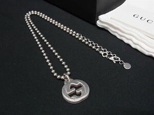 1円 GUCCI グッチ インターロッキングG SV925 ボールチェーン ネックレス ペンダント アクセサリー シルバー系 FA4672