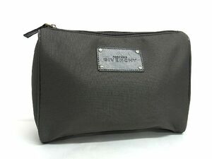 ■美品■ GIVENCHY ジバンシィ ナイロンキャンバス メイクポーチ 化粧ポーチ マルチケース 小物入れ レディース カーキ系 DD4669