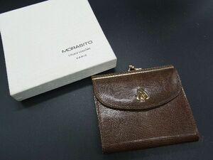 MORABITO モラビト レザー がま口 二つ折り 財布 ウォレット 札入れ 小銭入れ レディース ブラウン系 DE0216