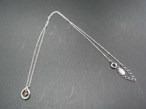 ■美品■ 4℃ ヨンドシー SV925 ラインストーン ネックレス ペンダント アクセサリー レディース シルバー系 DE0131