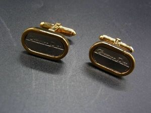 ■美品■ ChristianDior クリスチャンディオール カフスボタン カフリンクス アクセサリー ゴールド系×シルバー系 DE1282